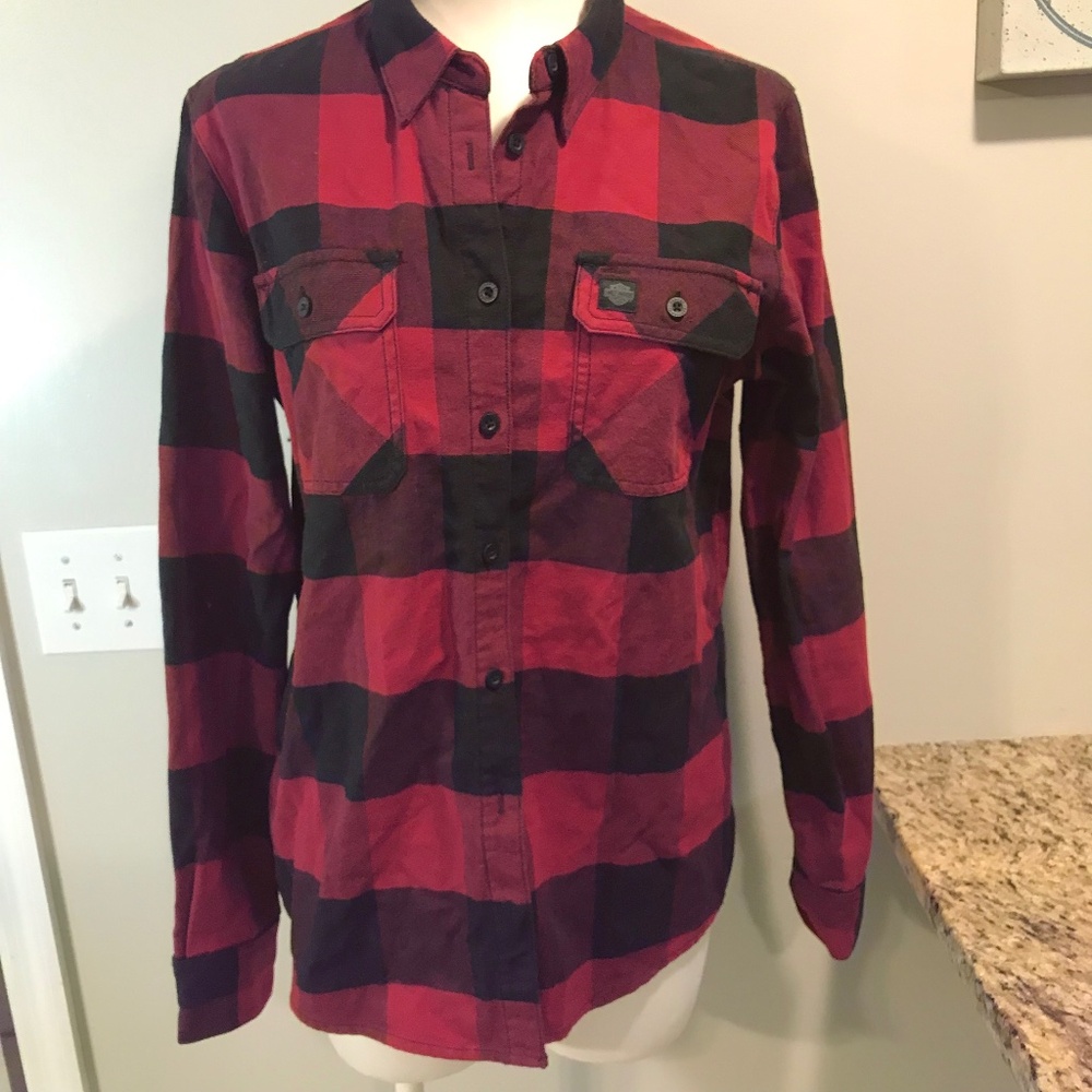 Harley Davidson buffalo plaid long sleeve shirt
